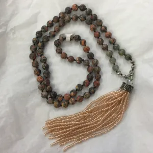 Leopard Skin Jasper with Labradorite Mala