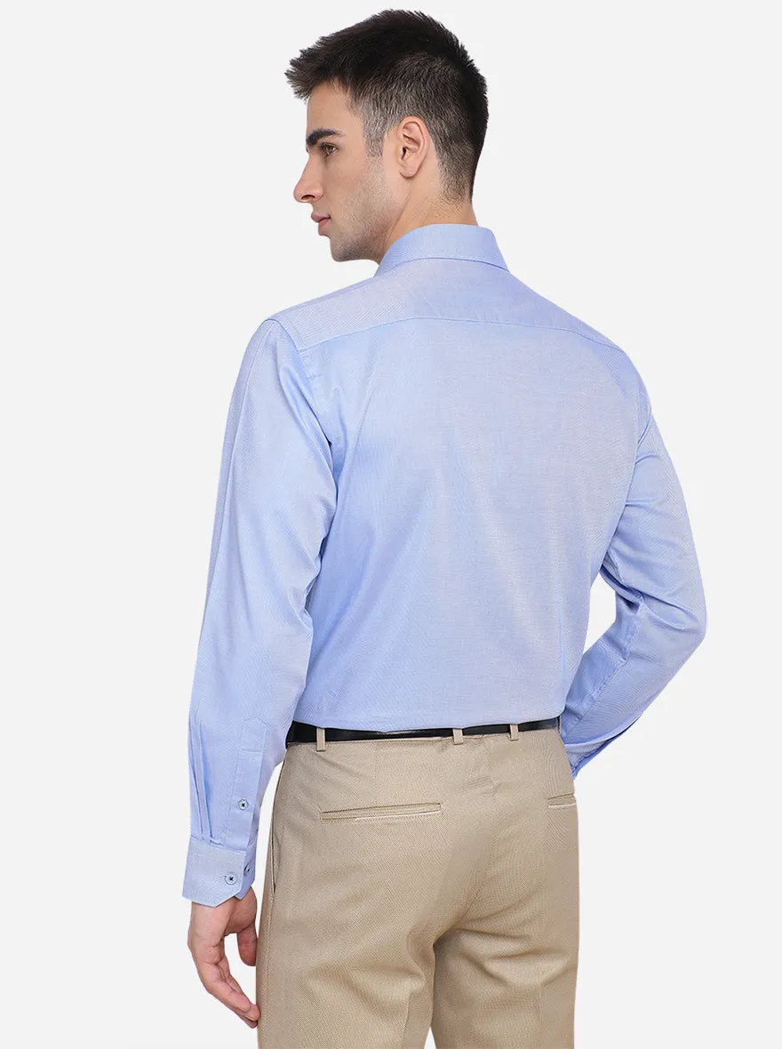 Light Blue Solid Regular Fit Formal Shirt | JadeBlue