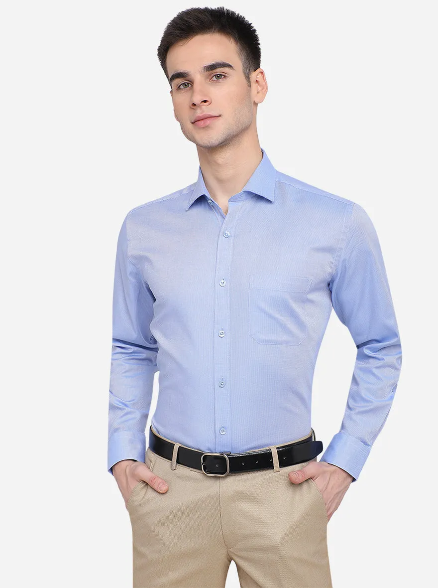 Light Blue Solid Regular Fit Formal Shirt | JadeBlue