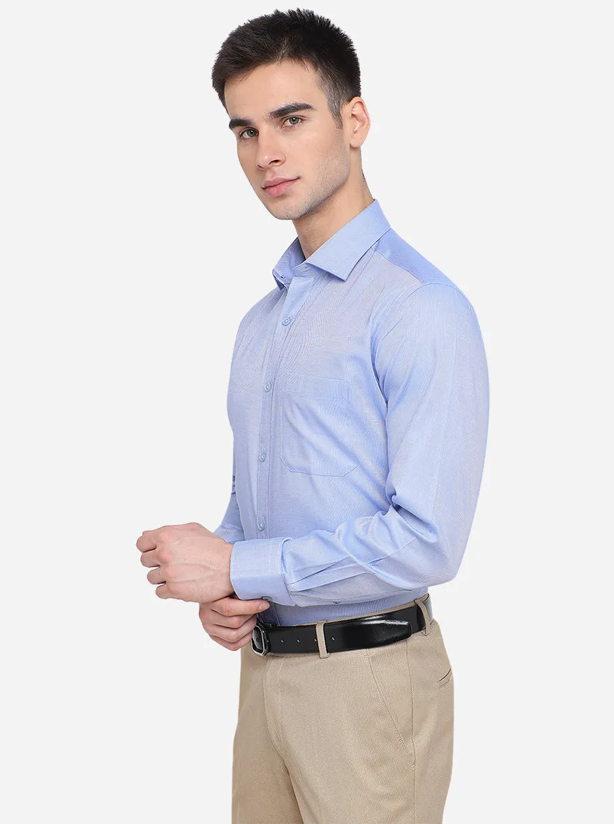 Light Blue Solid Regular Fit Formal Shirt | JadeBlue