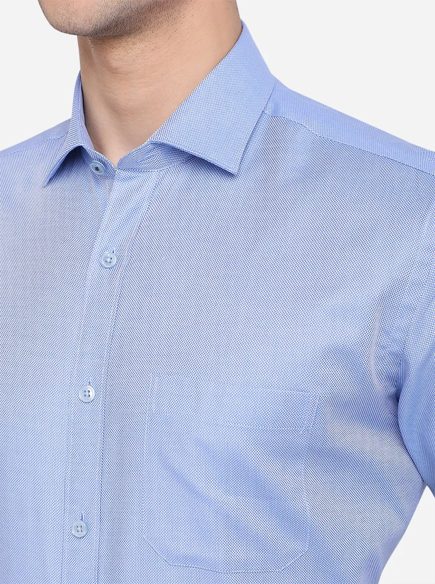 Light Blue Solid Regular Fit Formal Shirt | JadeBlue