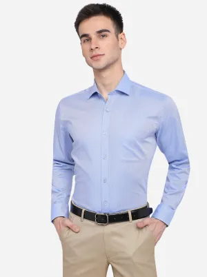 Light Blue Solid Regular Fit Formal Shirt | JadeBlue