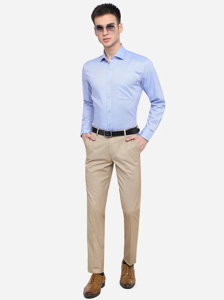 Light Blue Solid Regular Fit Formal Shirt | JadeBlue