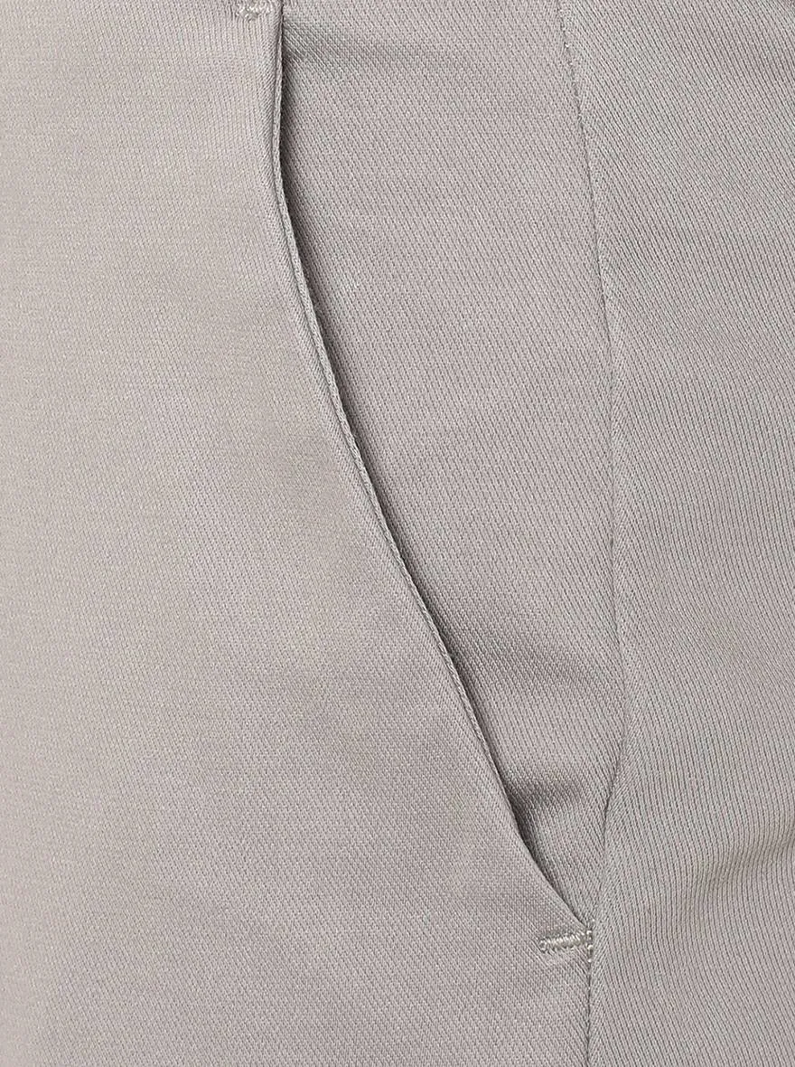 Light Grey Solid Uno Fit Casual Trouser | JadeBlue
