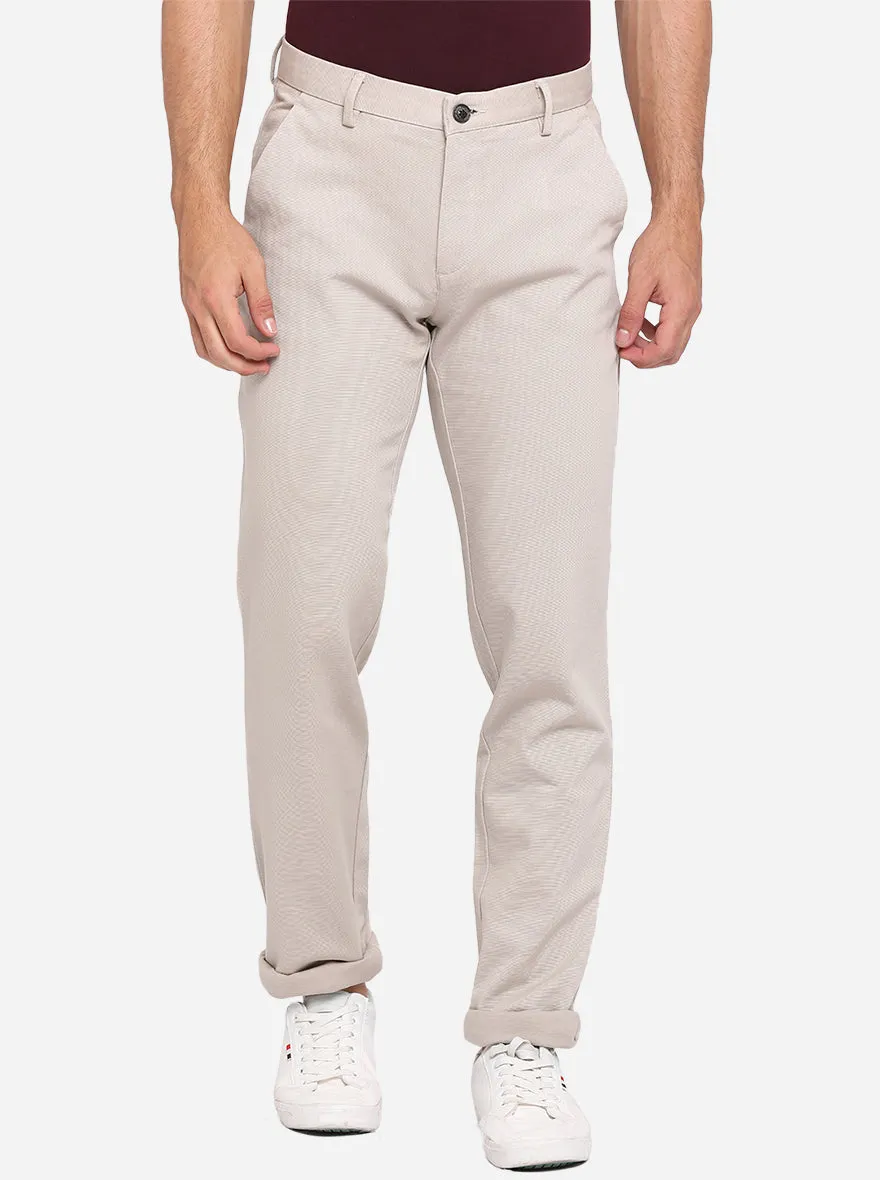 Light Grey Solid Uno Fit Casual Trouser | JadeBlue
