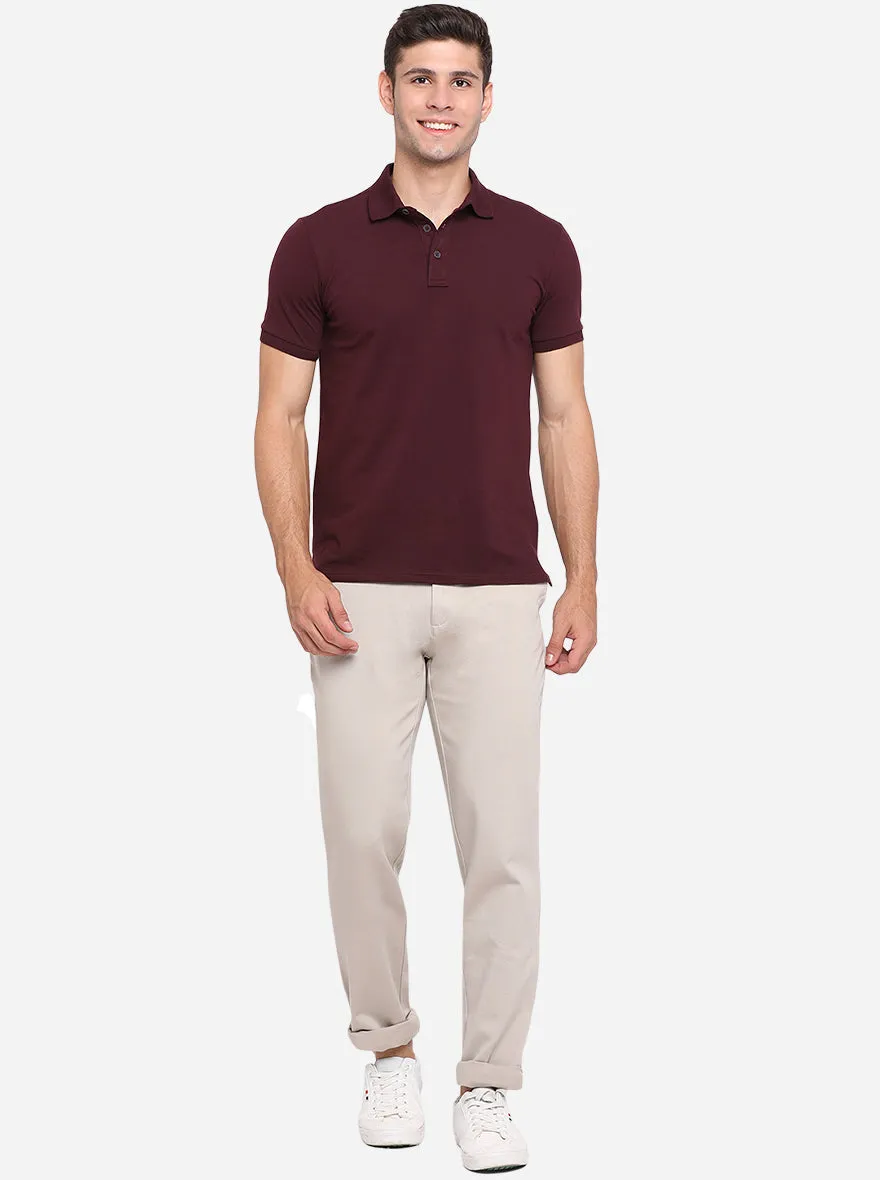 Light Grey Solid Uno Fit Casual Trouser | JadeBlue