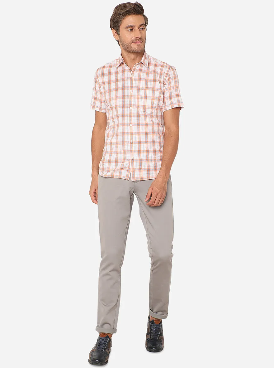 Light Grey Solid Uno Fit Casual Trouser | JadeBlue