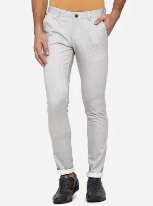Light Grey Solid Venice Fit Casual Trouser | JadeBlue