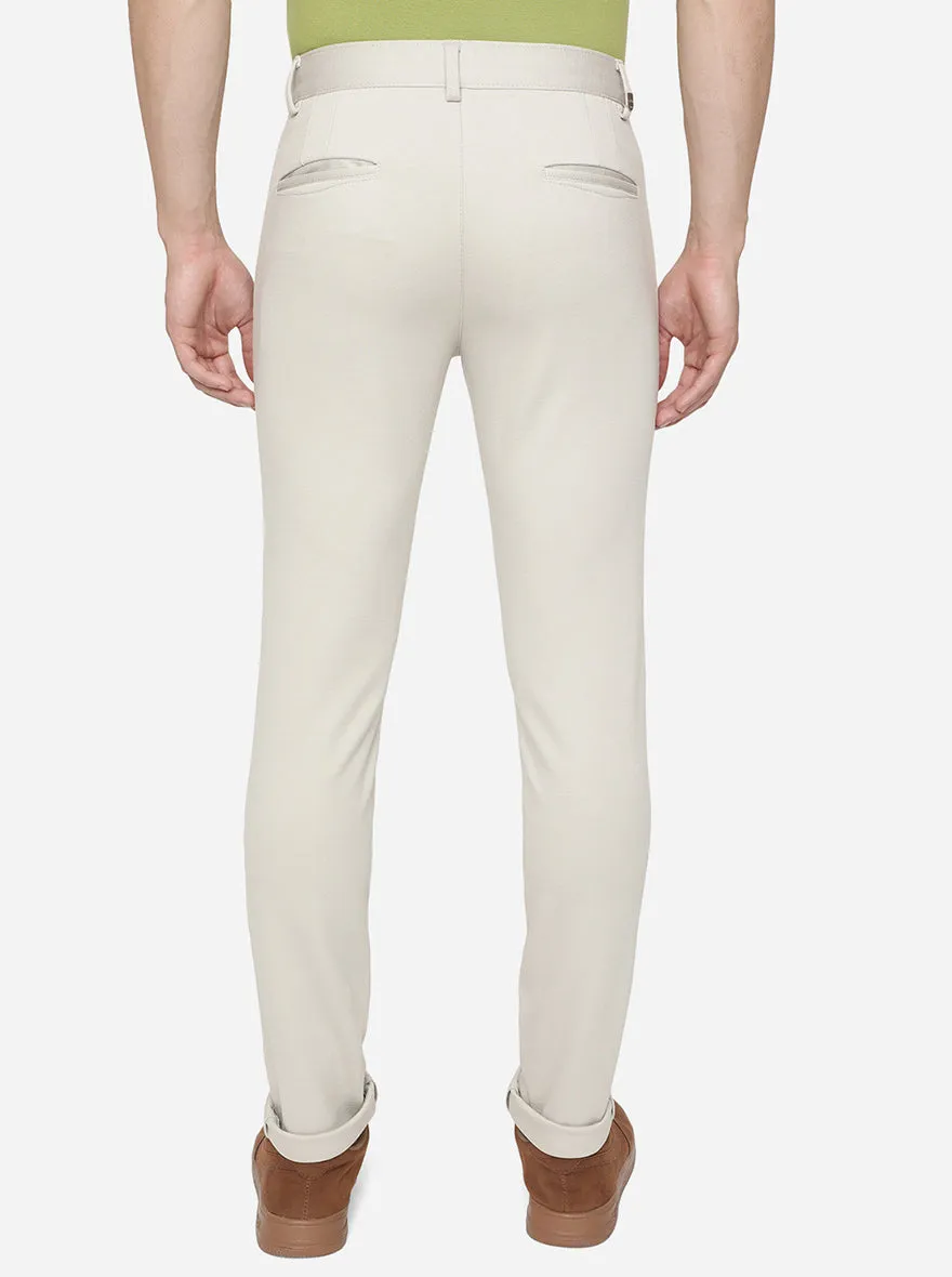 Light Grey Solid Venice Fit Casual Trouser | JadeBlue