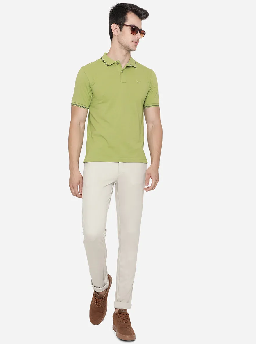 Light Grey Solid Venice Fit Casual Trouser | JadeBlue