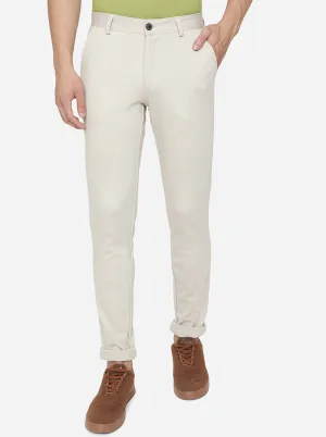 Light Grey Solid Venice Fit Casual Trouser | JadeBlue