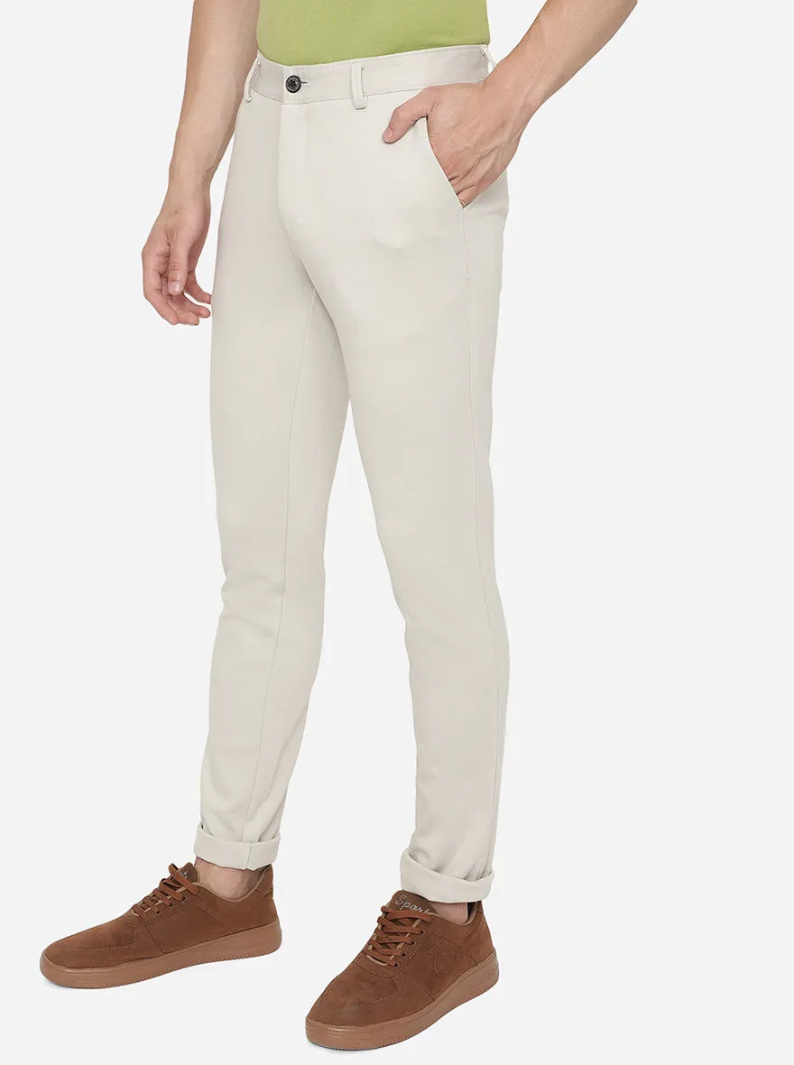Light Grey Solid Venice Fit Casual Trouser | JadeBlue
