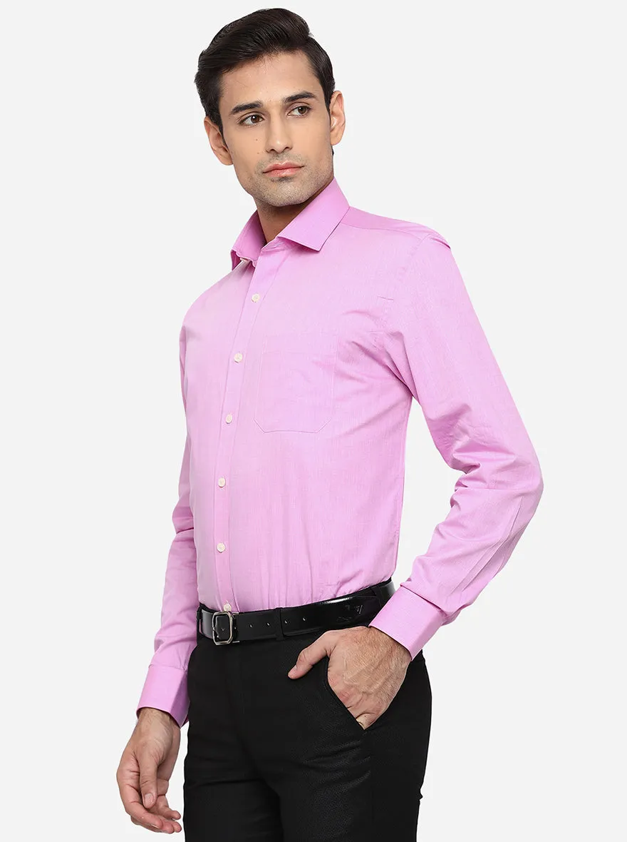 Light Pink Solid Regular Fit Formal Shirt | JadeBlue