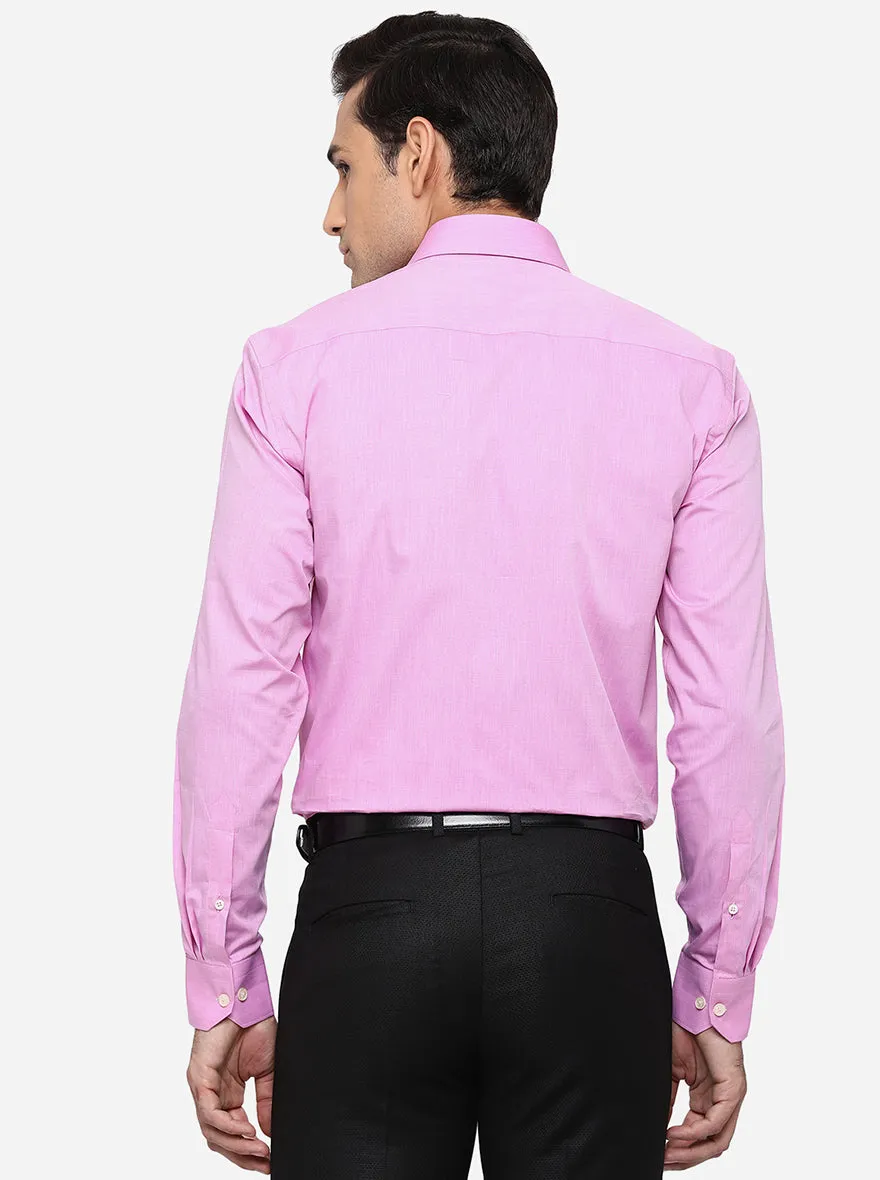Light Pink Solid Regular Fit Formal Shirt | JadeBlue