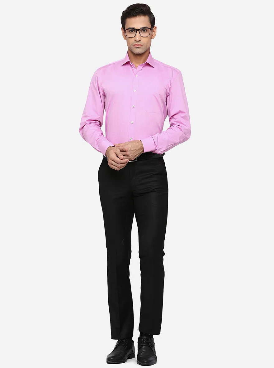 Light Pink Solid Regular Fit Formal Shirt | JadeBlue
