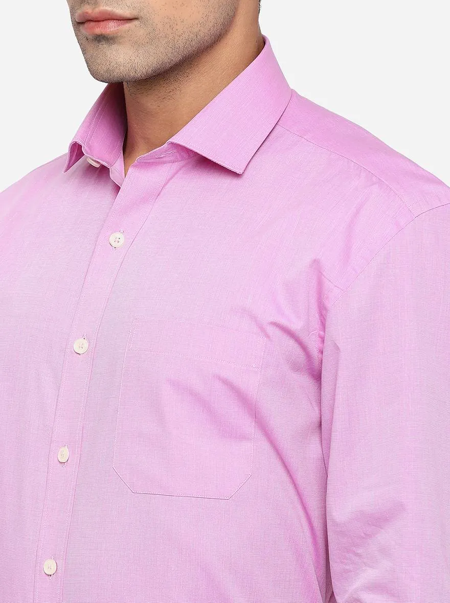 Light Pink Solid Regular Fit Formal Shirt | JadeBlue