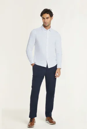 LOGAN - Slim-Fit Knit-Oxford Shirt