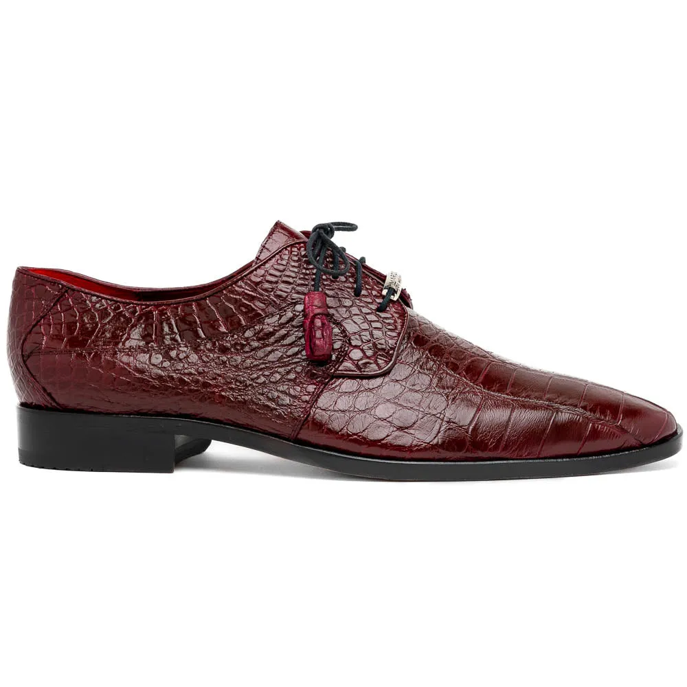 Marco Di Milano Fitipaldi in Wine Alligator Derby Dress Shoes