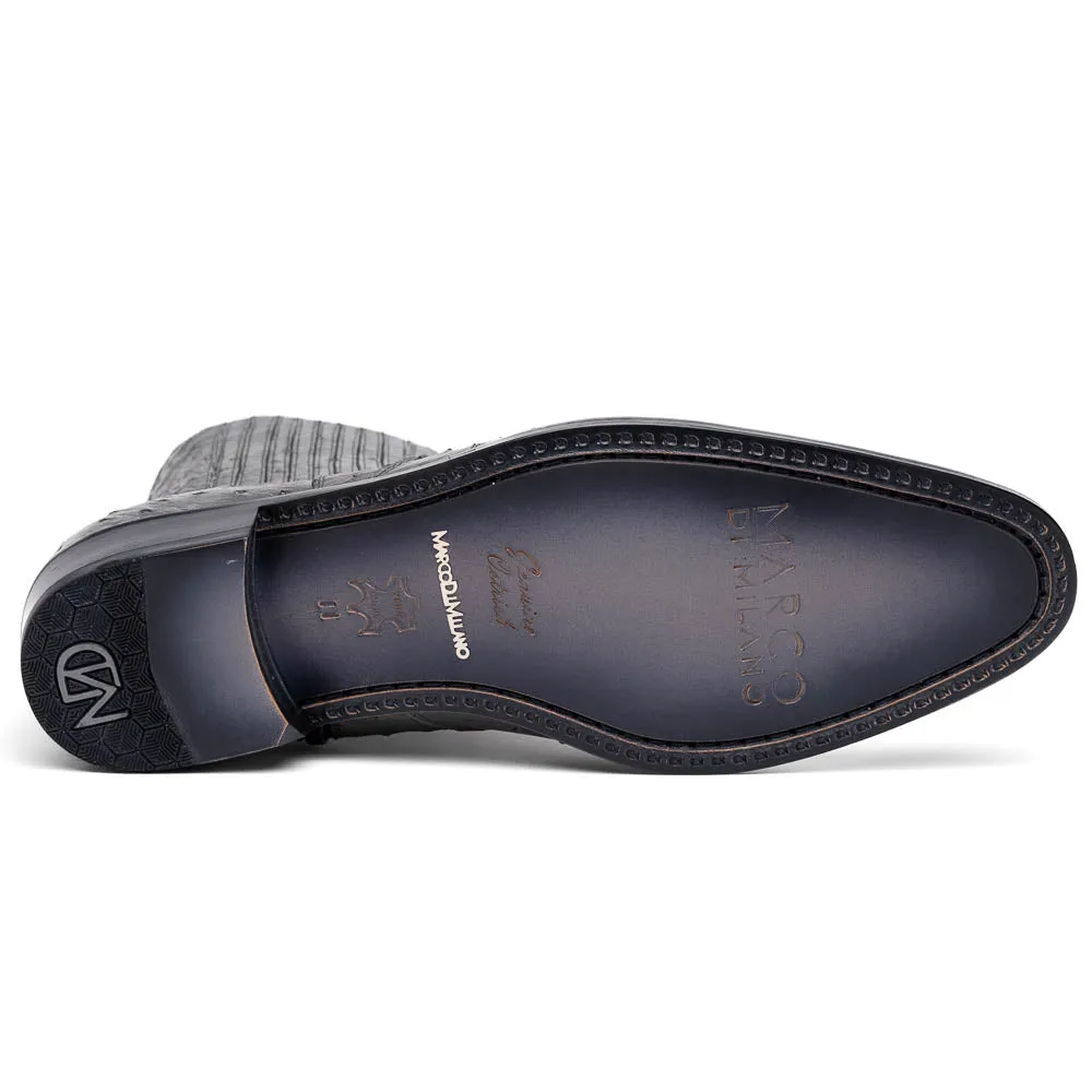 Marco Di Milano Giorgio in Serpentine Grey Ostrich Chelsea Boots