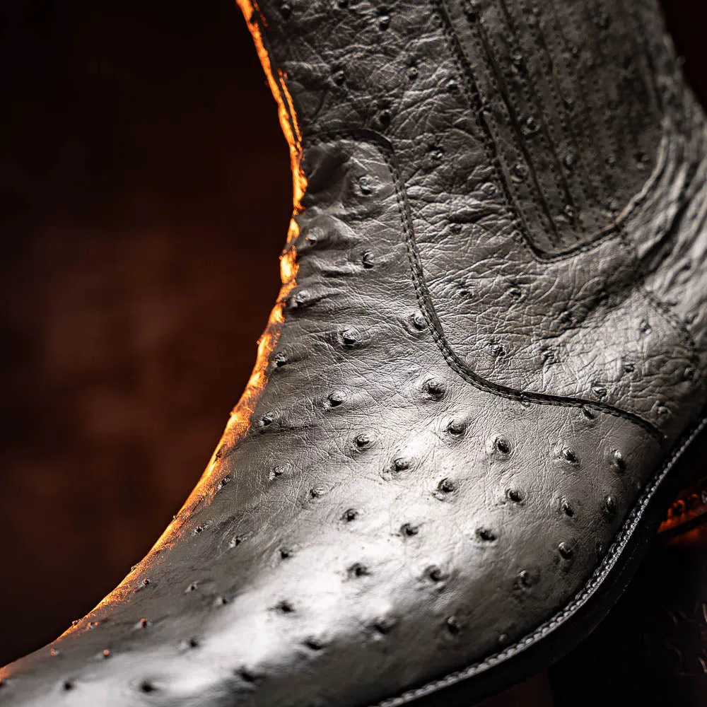 Marco Di Milano Giorgio in Serpentine Grey Ostrich Chelsea Boots