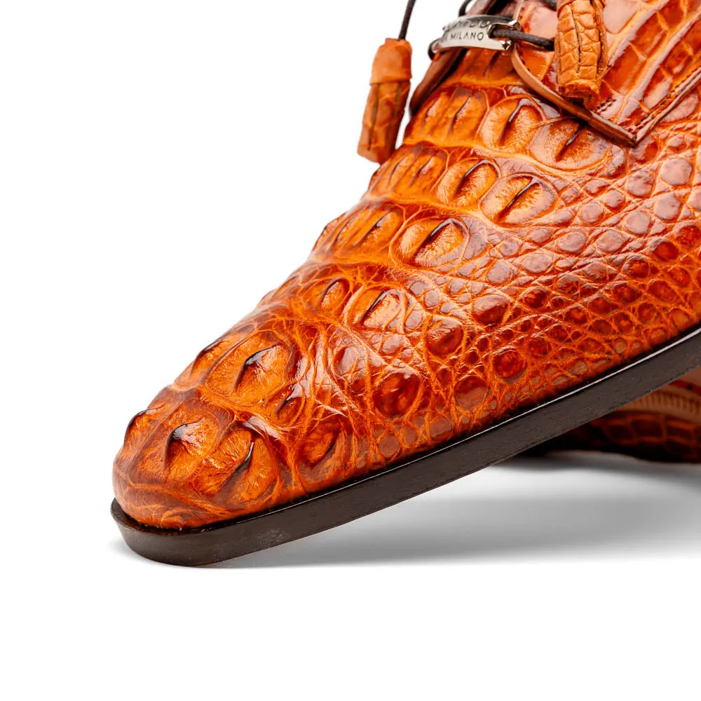 Marco Di Milano Nilo in Brandy Crocodile Derby Dress Shoes