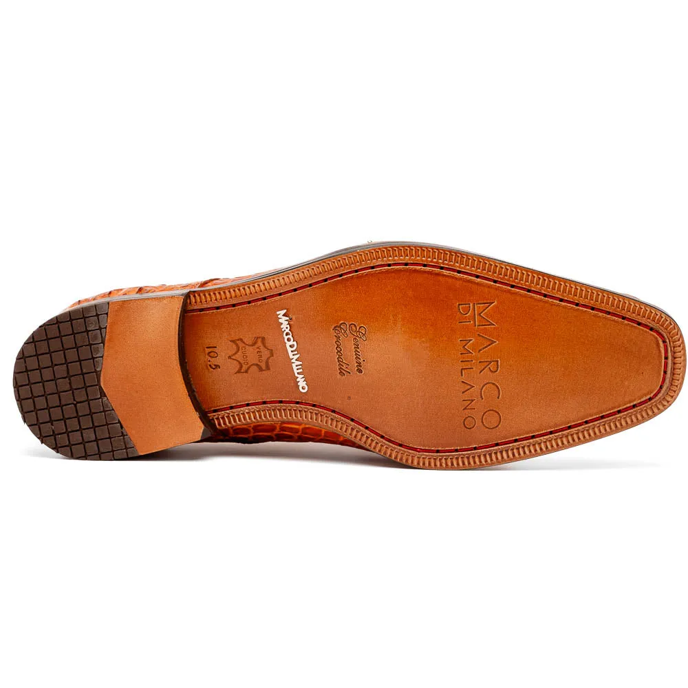 Marco Di Milano Nilo in Brandy Crocodile Derby Dress Shoes