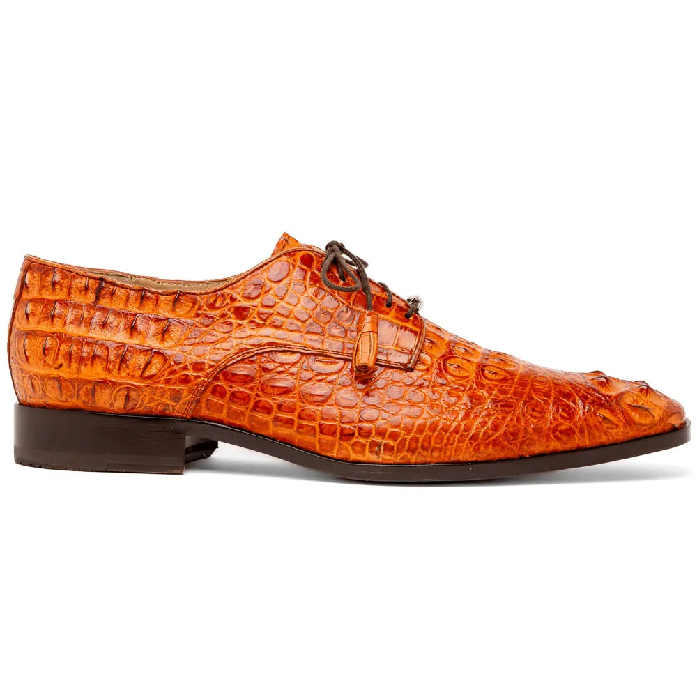 Marco Di Milano Nilo in Brandy Crocodile Derby Dress Shoes