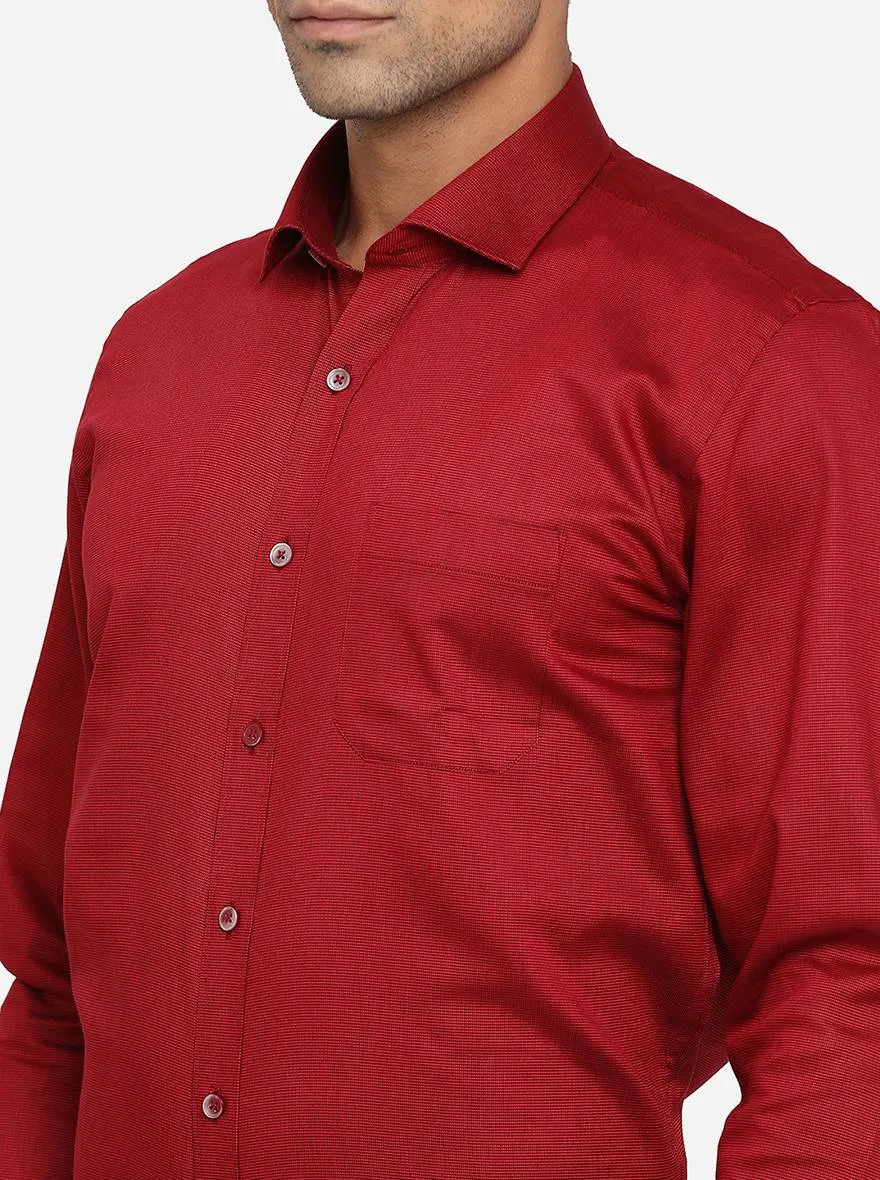 Maroon Solid Regular Fit Formal Shirt | Greenfibre