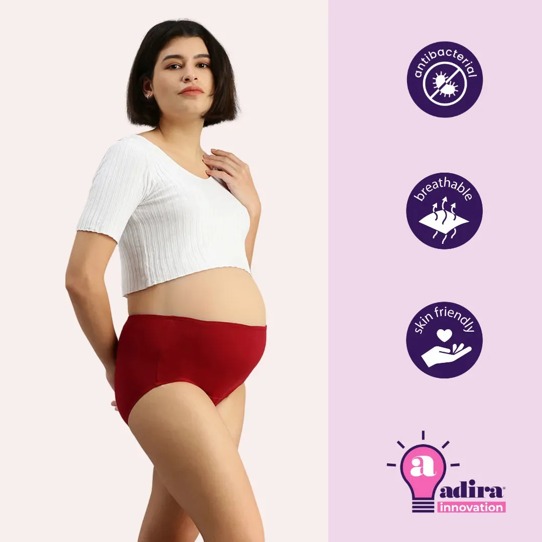 Maternity Panty With Hygiene Patch | Anti-Microbial | Full Coverage | 3-Pack