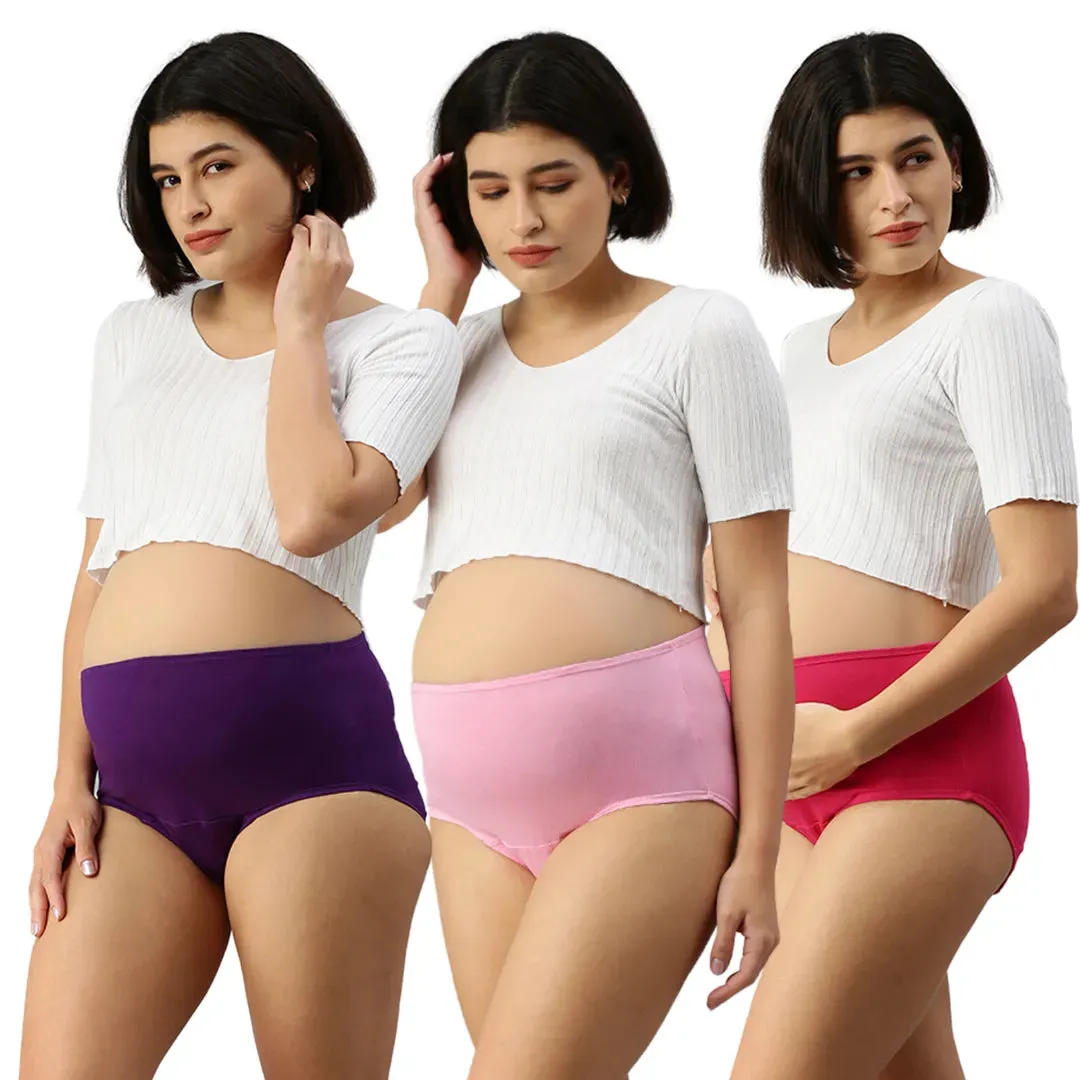 Maternity Panty With Hygiene Patch | Anti-Microbial | Full Coverage | 3-Pack