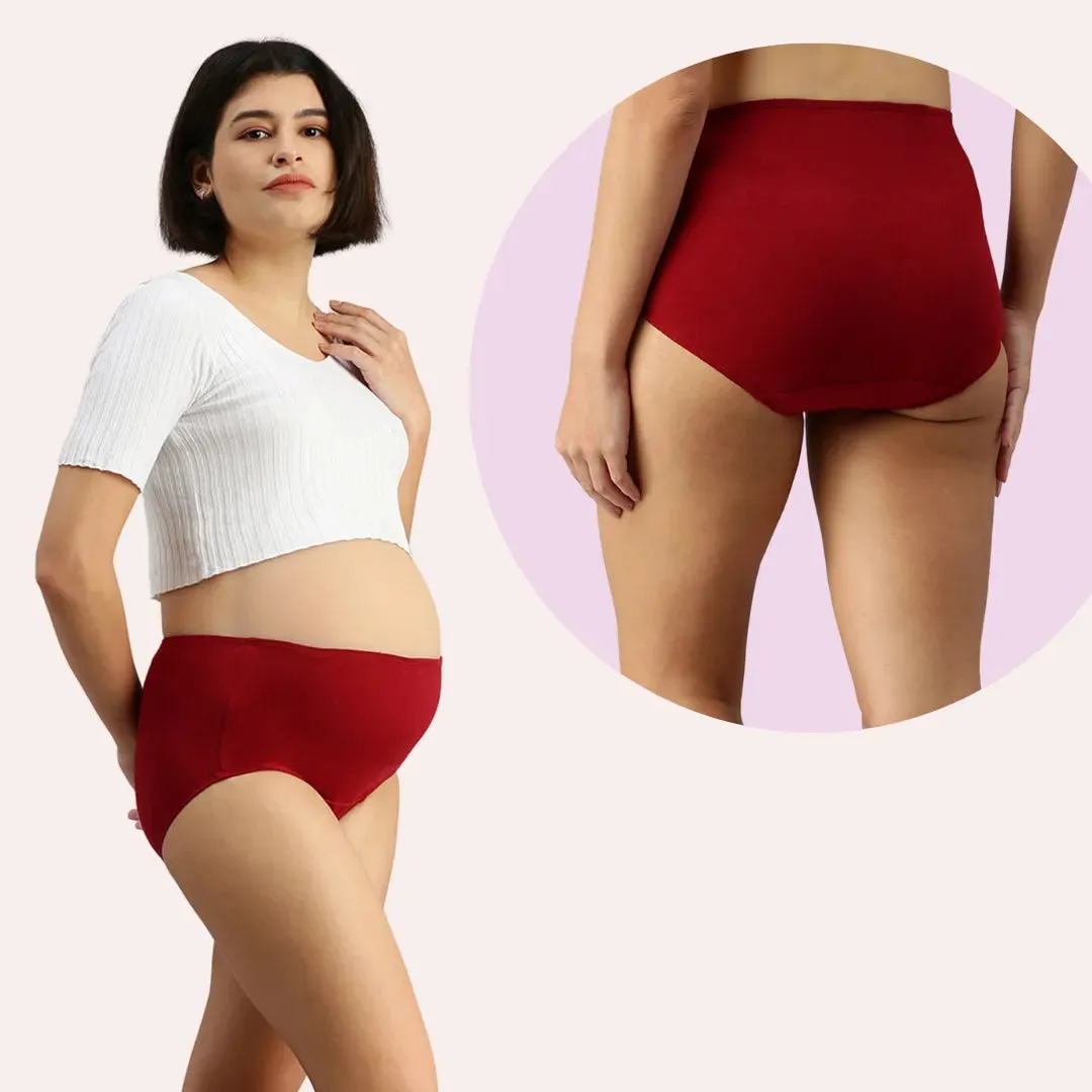 Maternity Panty With Hygiene Patch | Anti-Microbial | Full Coverage | 3-Pack