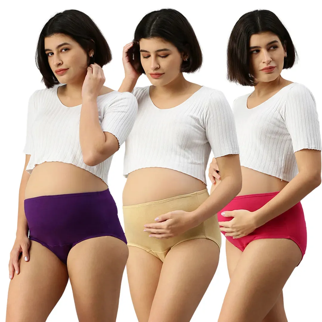 Maternity Panty With Hygiene Patch | Anti-Microbial | Full Coverage | 3-Pack