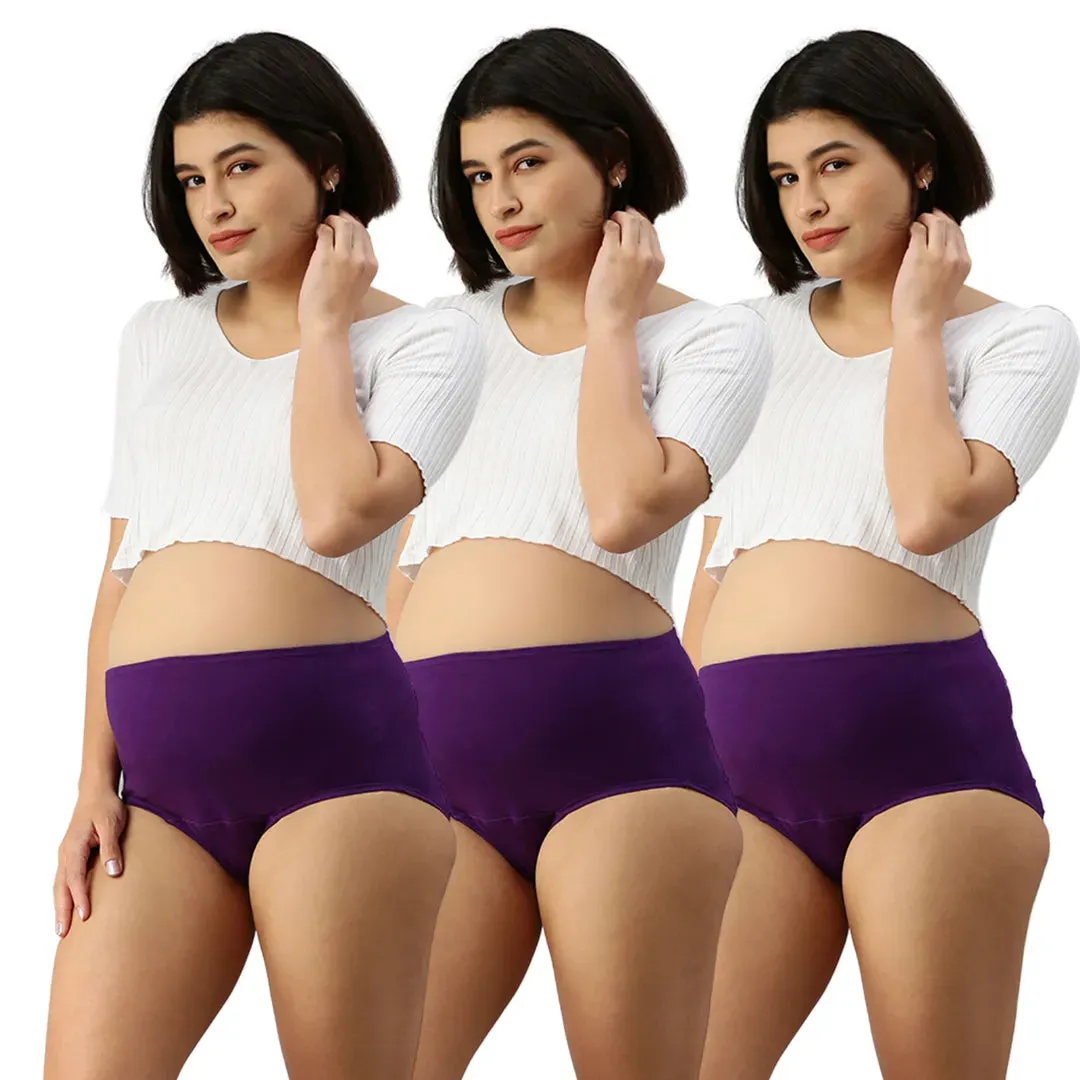 Maternity Panty With Hygiene Patch | Anti-Microbial | Full Coverage | 3-Pack