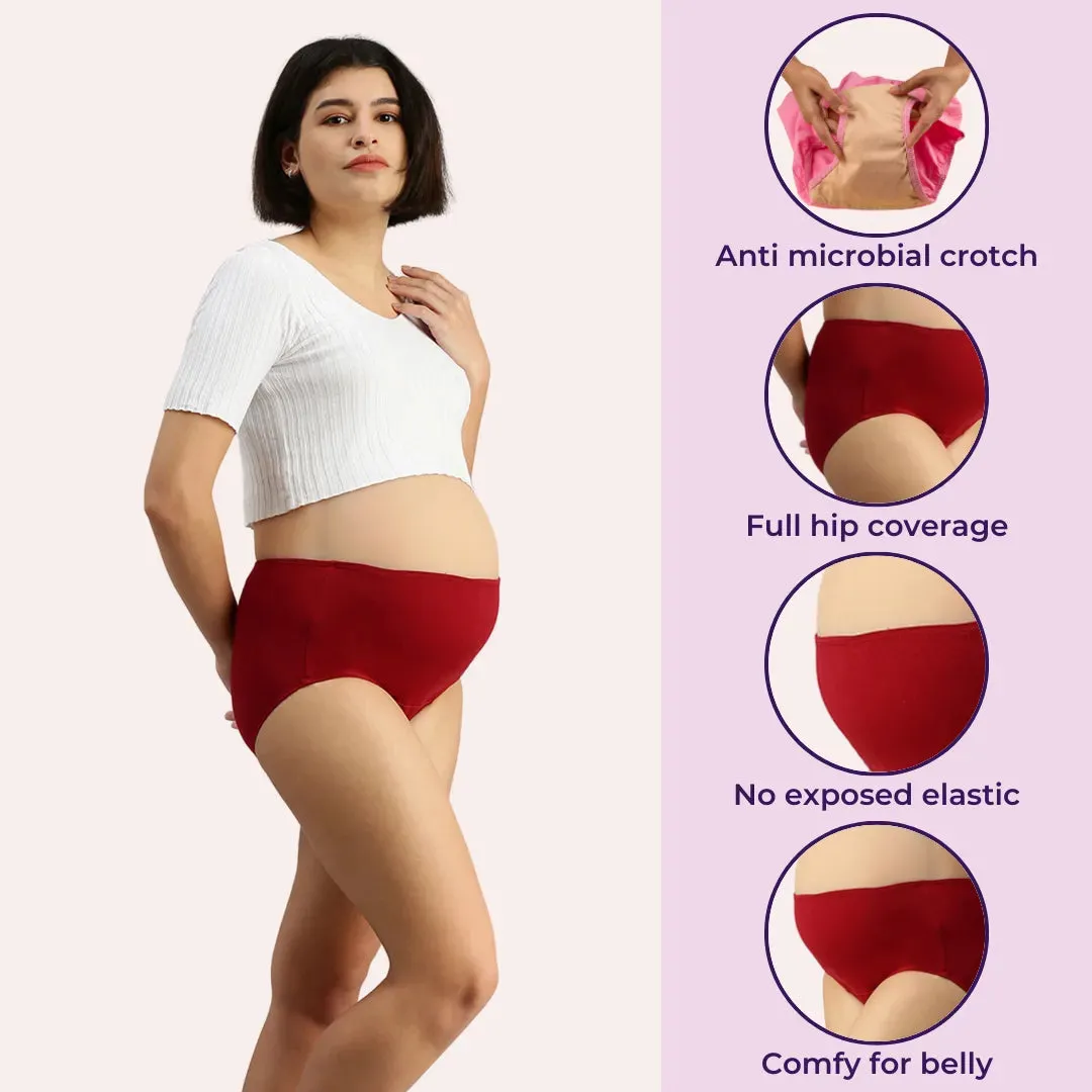 Maternity Panty With Hygiene Patch | Anti-Microbial | Full Coverage | 3-Pack