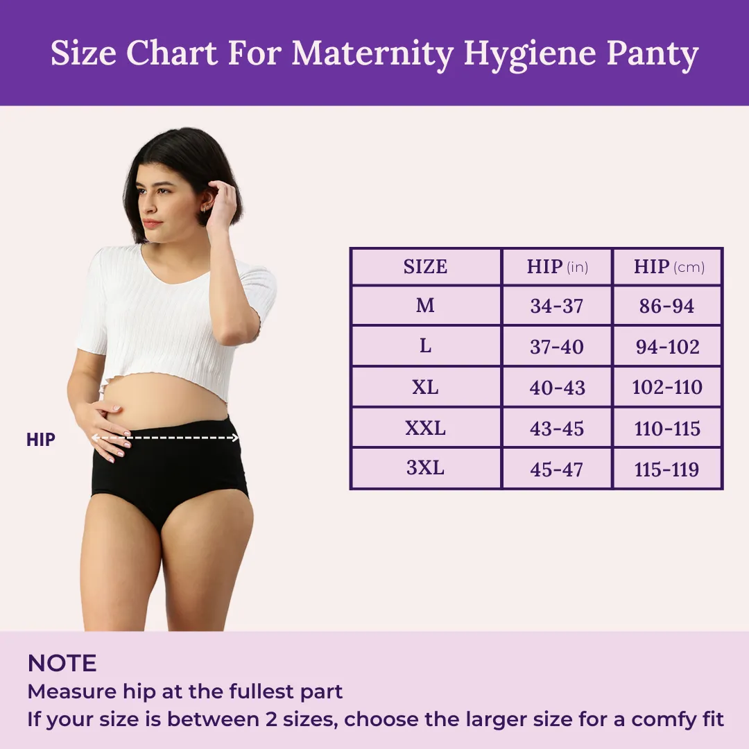 Maternity Panty With Hygiene Patch | Anti-Microbial | Full Coverage | 3-Pack
