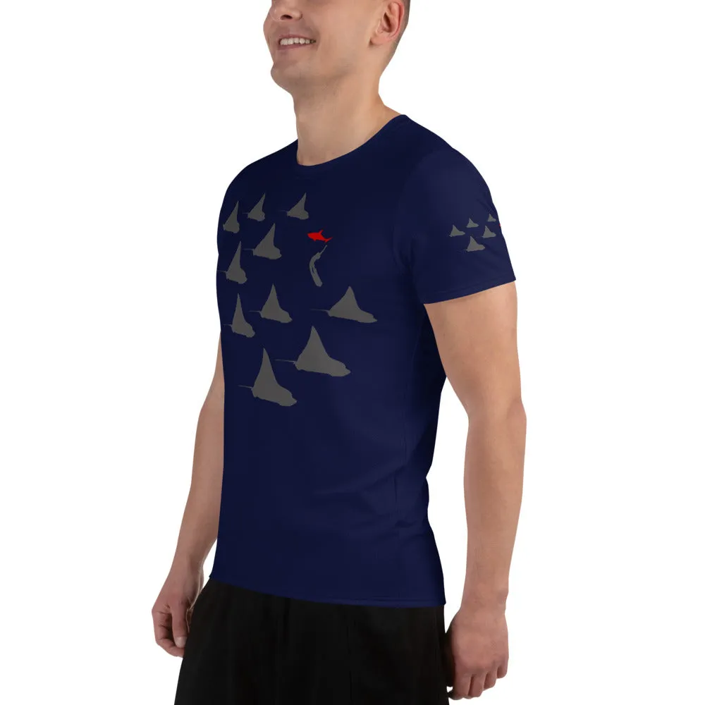 MaxDri Eagle Ray City Design All-Over Print Men's Athletic T-shirt