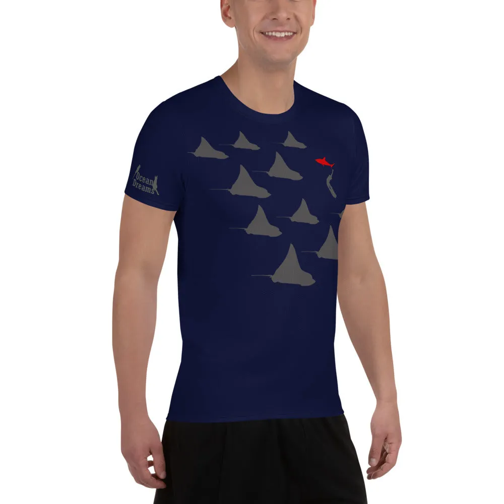 MaxDri Eagle Ray City Design All-Over Print Men's Athletic T-shirt