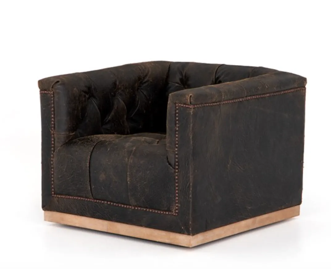 MAXX SWIVEL CHAIR, DESTROYED BLACK