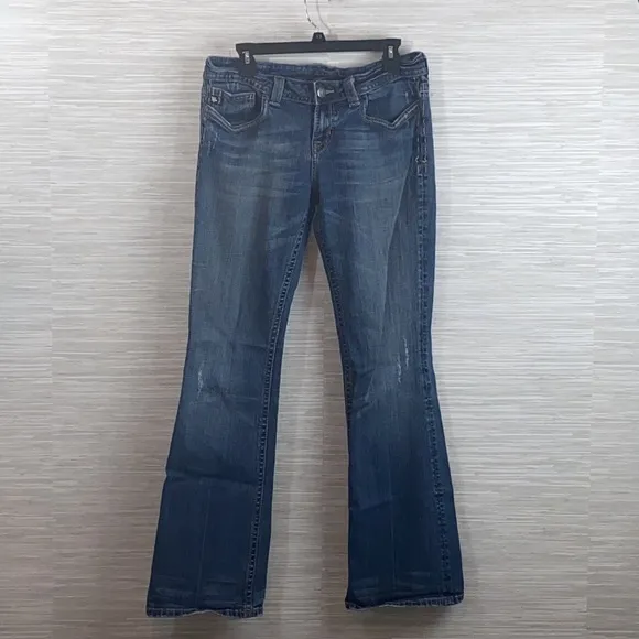 MEK Oxford stretch denim bootcut jeans vintage 32x34 low rise women