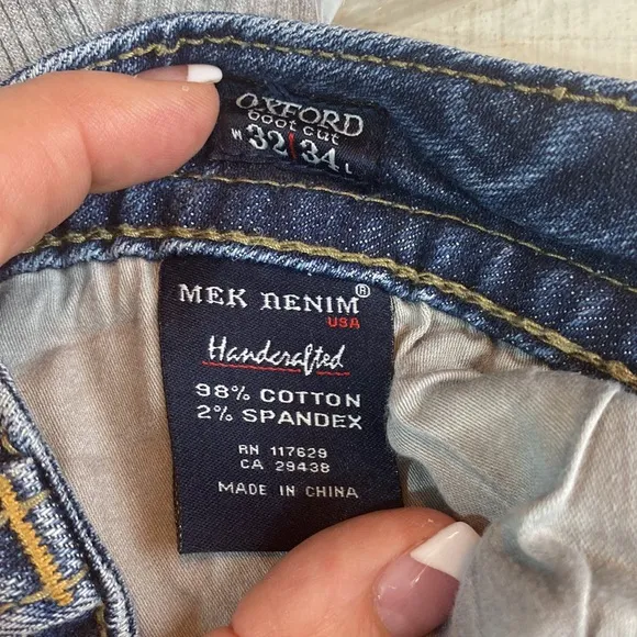 MEK Oxford stretch denim bootcut jeans vintage 32x34 low rise women