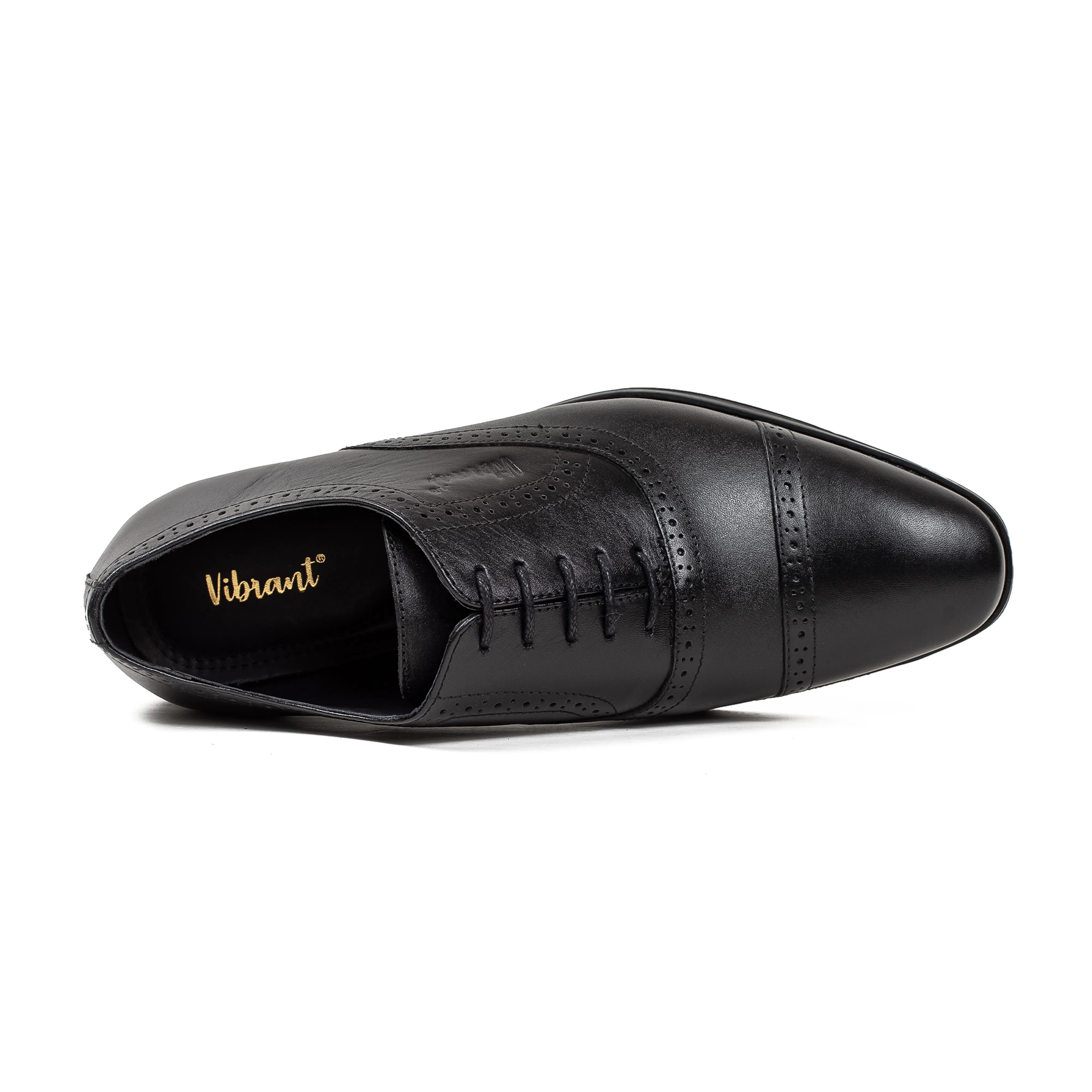 Men's Black Leather Oxford Shoes | Vibrant® Elegant Comfort with TPR Outsole and Cushioned Insole