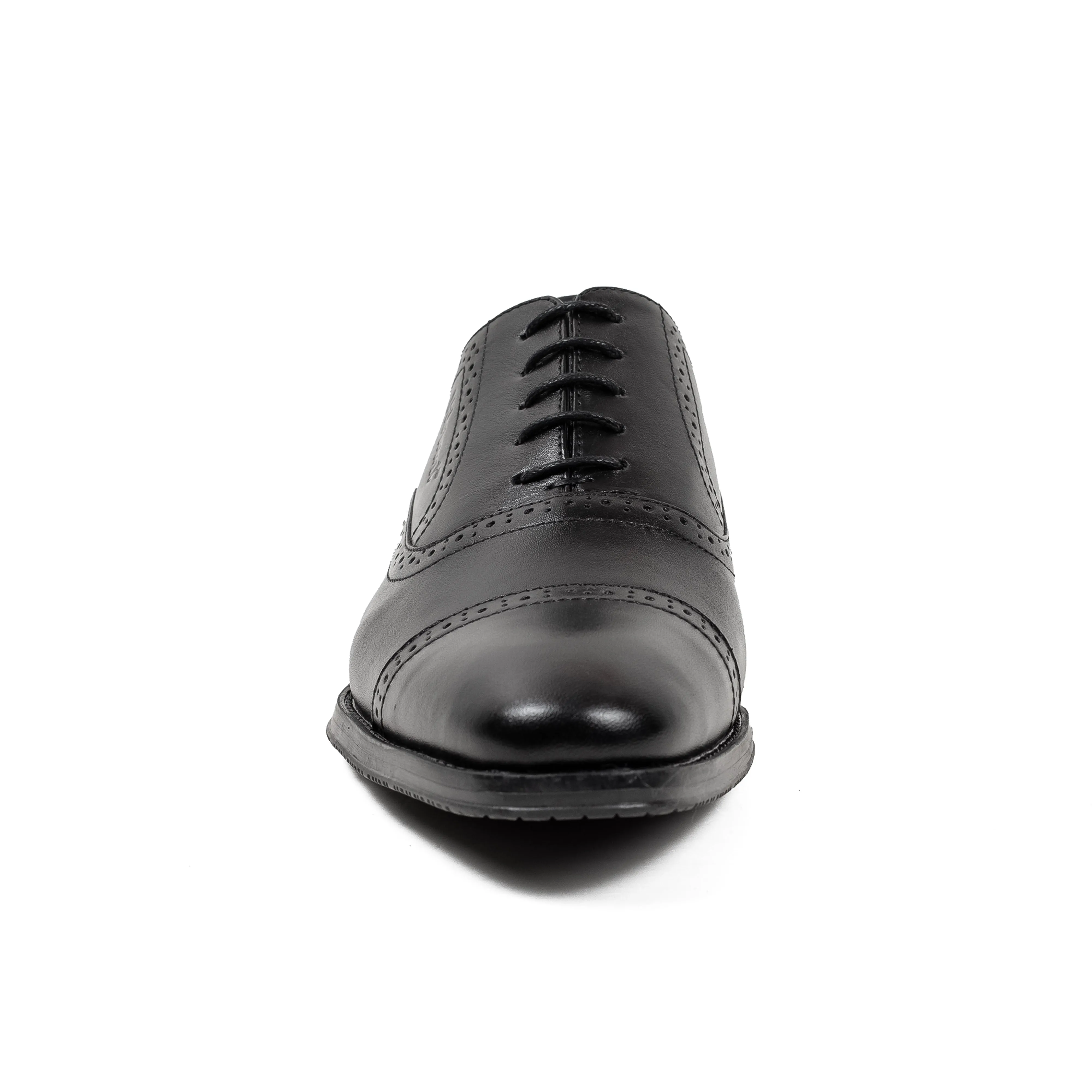 Men's Black Leather Oxford Shoes | Vibrant® Elegant Comfort with TPR Outsole and Cushioned Insole