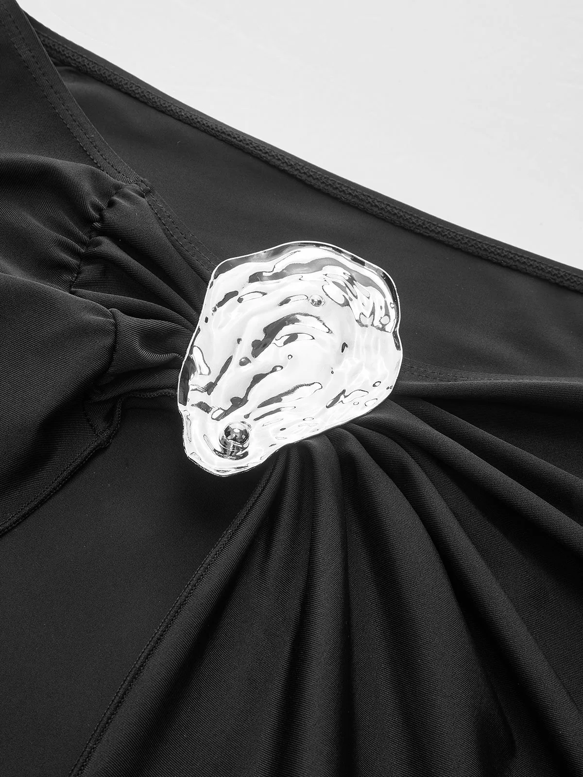 Metal Accent Twist Sarong Skirt