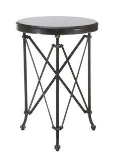 METAL TABLE WITH MARBLE TOP