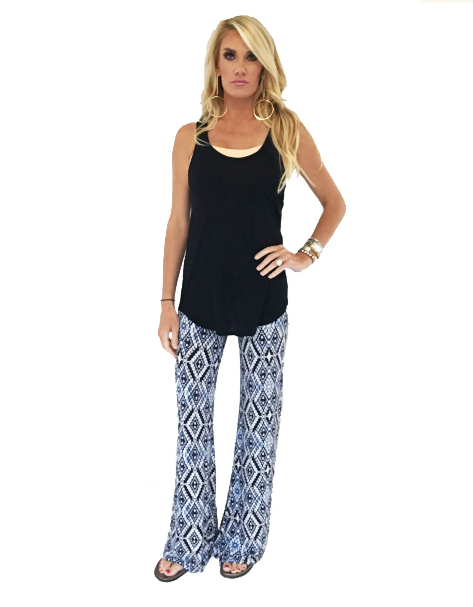 Michael Lauren Derby Wide Leg Pant in Faded Navy