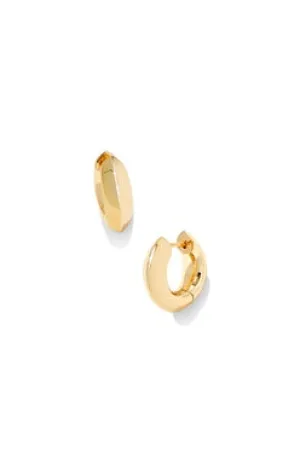 Mikki Metal Huggie Earrings Polished Gold