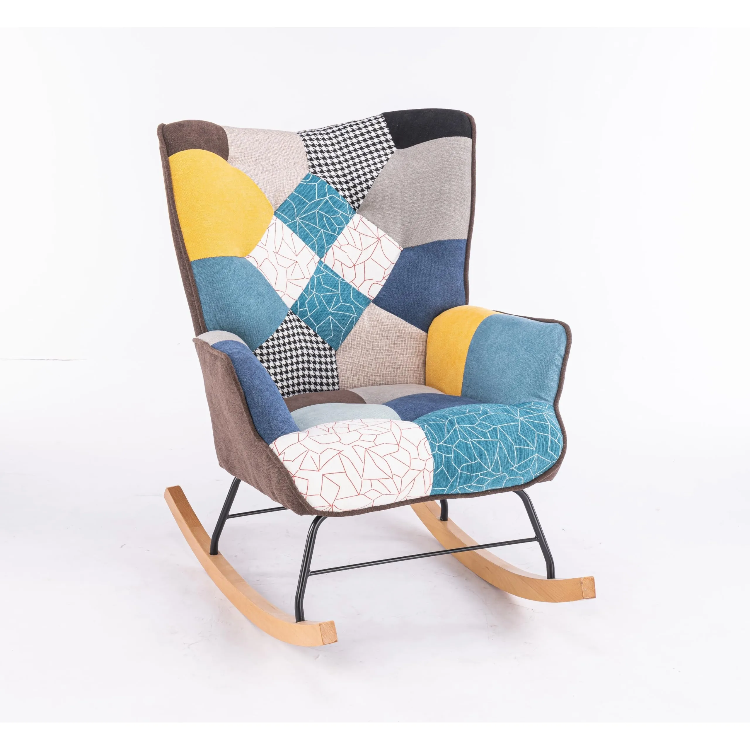 Modern Accent Rocking Chair Upholstered Kids Glider Solid Contemporary