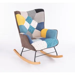 Modern Accent Rocking Chair Upholstered Kids Glider Solid Contemporary