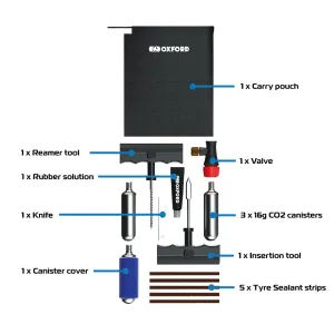 Moto Tyre Repair Kit Oxford CO2