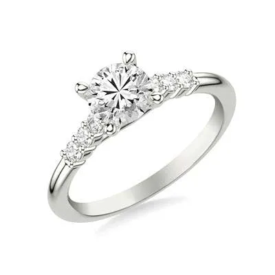 Mountz Collection .50CT Round Center Classic Diamond Engagement Ring in 14K White Gold
